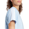 adidas Essentials 3-Streifen Baumwoll T-Shirt Damen JM2399 - glow blue/white XS