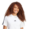 adidas Essentials 3-Streifen Baumwoll T-Shirt Damen JM2394 - white/black XS