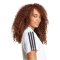 adidas Essentials 3-Streifen Baumwoll T-Shirt Damen JM2394 - white/black XS