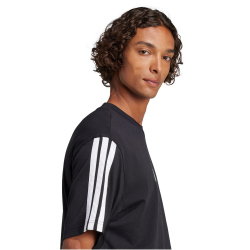 adidas Essentials 3-Streifen Single Jersey T-Shirt Herren JW1949 - black/white S