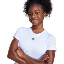 adidas Train Essentials Regular Fit Logo Trainingsshirt Kinder JJ1066 - white/black 140