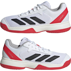 adidas Courtflash Tennisschuhe Kinder JI2448 - cloud white/core black/lucid red 34