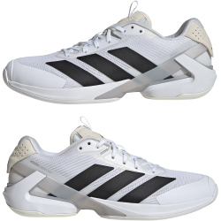 adidas Adizero Ubersonic 5 Tennisschuhe Herren IE1376 - cloud white/core black/silver met. 42