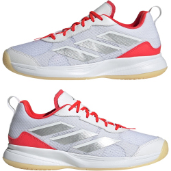 adidas Avaflash Low-Top Tennisschuhe Damen IH0511 - cloud white/silver met./lucid red 38 2/3