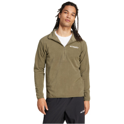 adidas TERREX Multi Essentials Fleece 1/2-Zip Sweatshirt Herren JP0784 - olive strata XL