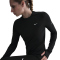 NIKE Swift Dri-FIT UV langarm Crewneck Laufshirt Damen 010 - black/reflective silv XS