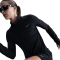 NIKE Swift Dri-FIT UV 1/2-Zip Laufshirt Damen 010 - black/reflective silv S
