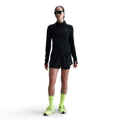 NIKE Swift Dri-FIT UV 1/2-Zip Laufshirt Damen 010 - black/reflective silv XL