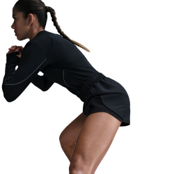 NIKE Tempo Dri-FIT Mid-Waist 3" Laufshorts Damen 011 - black/black/black/reflective silv M
