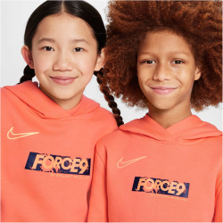 NIKE Club Fleece Hoodie Kinder 643 - lt wild mango/orange...