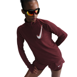 NIKE Swoosh Mid Layer 1/2-Zip Laufshirt Damen 619 - dark team red XXL