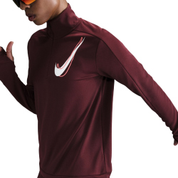NIKE Swoosh Mid Layer 1/2-Zip Laufshirt Damen 619 - dark team red XXL