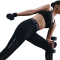 NIKE Pro Mid-Waist Leggings Damen 010 - black/cool grey/white XS