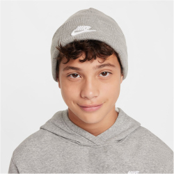 NIKE PEAK Beanie Kinder 063 - dk grey heather/white