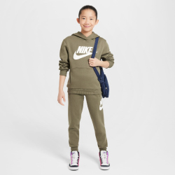 NIKE Sportswear Club Fleece Hoodie Kinder 222 - medium olive/white XL (158-170 cm)