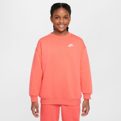 NIKE Sportswear Club Fleece Oversized Sweatshirt Kinder 814 - magic ember/white S (128-137 cm)