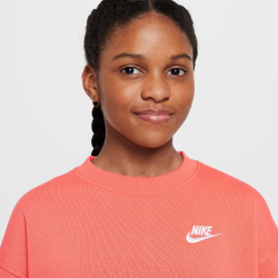 NIKE Sportswear Club Fleece Oversized Sweatshirt Kinder 814 - magic ember/white S (128-137 cm)