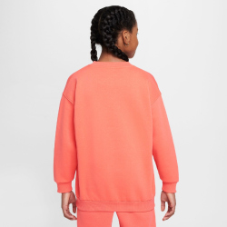 NIKE Sportswear Club Fleece Oversized Sweatshirt Kinder 814 - magic ember/white S (128-137 cm)