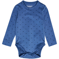 hummel hmlMINI Bee Print langarm Baby-Body 7379 - dutch blue 56
