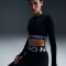 NIKE Pro 365 Dri-FIT Cropped langarm Trainingsshirt Damen 010 - black/white XXS