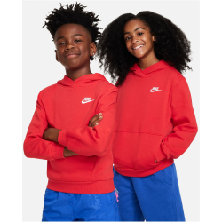 NIKE Sportswear Club Fleece Hoodie Kinder 657 - university red/white L (147-158 cm)