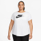 NIKE Sportswear Essentials T-Shirt Damen 100 - white/black 0X