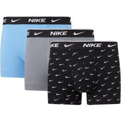 3er Pack NIKE Boxershorts Trunks Herren 9JI - swoosh print/grey/uni. blue M