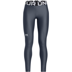 UNDER ARMOUR HeatGear Leggings Mädchen 044 - downpour gray/white L (149-160 cm)