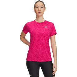 UNDER ARMOUR Tech Twist T-Shirt Damen 681 - shaded fuchsia/white M