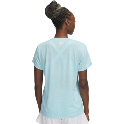 UNDER ARMOUR Tech Twist T-Shirt Damen 494 - stream/white L