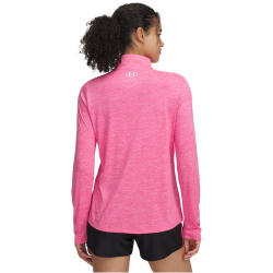 UNDER ARMOUR Tech Twist 1/2-Zip Sportshirt Damen 672 - super pink/white S