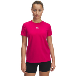 UNDER ARMOUR Off Campus Core T-Shirt Damen 681 - shaded fuchsia/white L