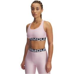 UNDER ARMOUR HeatGear Armour Mid Support Sport-BH Damen 647 - prime pink/white M