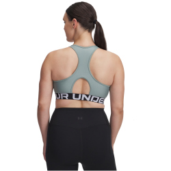 UNDER ARMOUR HeatGear Armour Mid Support Sport-BH Damen 348 - silica green/white M