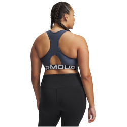 UNDER ARMOUR HeatGear Armour Mid Support Sport-BH Damen 044 - downpour gray/white S