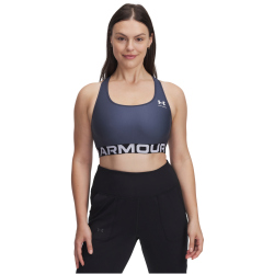 UNDER ARMOUR HeatGear Armour Mid Support Sport-BH Damen 044 - downpour gray/white M