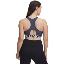 UNDER ARMOUR HeatGear Armour Mid Support Sport-BH Damen 044 - downpour gray/white M