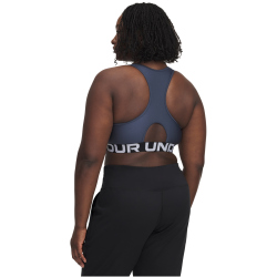 UNDER ARMOUR HeatGear Armour Mid Support Sport-BH Damen 044 - downpour gray/white L