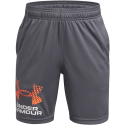UNDER ARMOUR Tech Logo Shorts Jungen 025 - castlerock/white/fire L (149-160 cm)