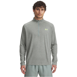 UNDER ARMOUR Tech Textured 1/2-Zip Trainingsshirt Herren 348 - silica green/hydro green/high vis yellow XXL