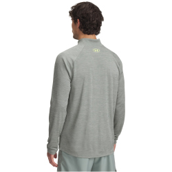 UNDER ARMOUR Tech Textured 1/2-Zip Trainingsshirt Herren 348 - silica green/hydro green/high vis yellow XXL