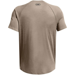 UNDER ARMOUR Tech Strukturiertes Trainingsshirt Herren 200 - taupe dusk/black L