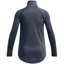 UNDER ARMOUR Tech Graphic 1/2-Zip Trainingsshirt Mädchen 044 - downpour gray/metallic silver M (137-149 cm)