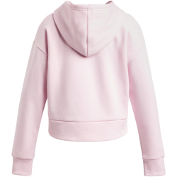 UNDER ARMOUR Rival Fleece Crop Hoodie Mädchen 647 - prime pink/white M (137-149 cm)