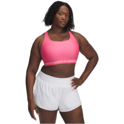 UNDER ARMOUR Armour Mid Crossback Sport-BH Damen 672 - super pink/white XS