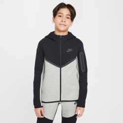 NIKE Sportswear Tech Fleece Kapuzenjacke Jungen 064 - dk grey heather/black/black/black S (128-137 cm)