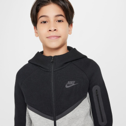 NIKE Sportswear Tech Fleece Kapuzenjacke Jungen 064 - dk grey heather/black/black/black S (128-137 cm)
