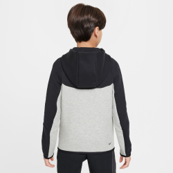 NIKE Sportswear Tech Fleece Kapuzenjacke Jungen 064 - dk grey heather/black/black/black S (128-137 cm)