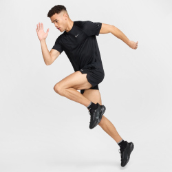 NIKE Stride Dri-FIT ADV kurzarm Laufshirt Herren 010 - black/reflective silv M
