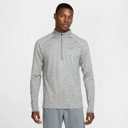 NIKE Stride Dri-FIT 1/2-Zip Midlayer Laufshirt Herren 084 - smoke grey/htr/reflective silv M